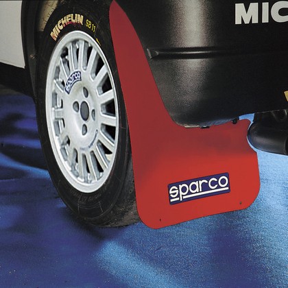 Sparco 2-Pc Universal Red Mud Flap Set - Click Image to Close